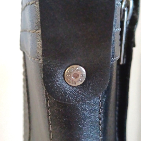 Harley Davidson calf heigth, 3.5 in heeled boots Sz 7 with a pewter belt accent. - Picture 7 of 11